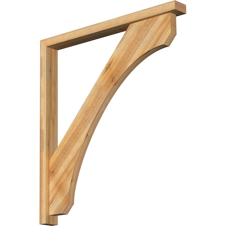 Ekena Millwork Legacy Block Rough Sawn Bracket w/ Offset Brace, Western Red Cedar, 4"W x 40"D x 44"H BKT0402X40X44LEC05RWR